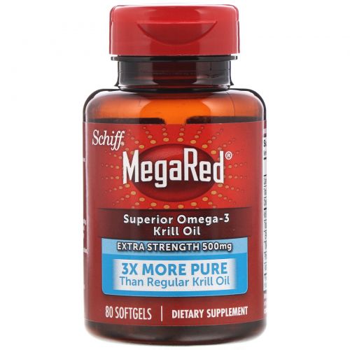 Schiff, MegaRed, Superior Omega-3 Krill Oil, 500 mg, 80 Softgels