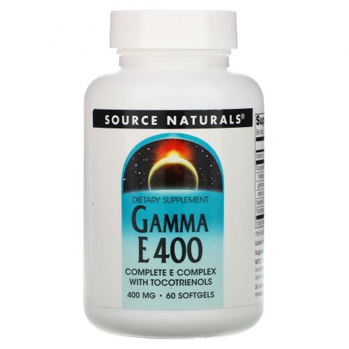 Source Naturals, Комплекс гамма E 400, 60 мягких капсул