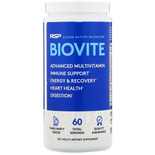 RSP Nutrition, Продвинутый мультивитаминный комплекс Bio Vite, 180 таблеток