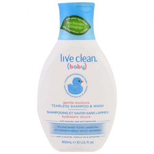 Live Clean, Baby, Gentle Moisture, Tearless Shampoo & Wash, 10 fl oz. (300 ml)