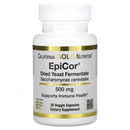 California Gold Nutrition, EpiCor, высушенный дрожжевой ферментат, 500 мг, 30 растительных капсул