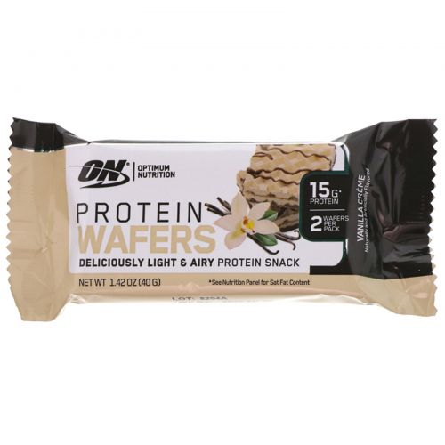 Optimum Nutrition, Protein Wafers, Vanilla Creme, 9 Packs, 1.42 oz (40 g) Each