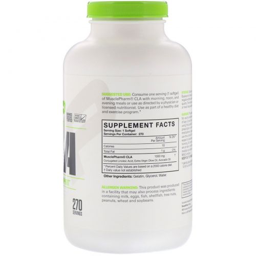 MusclePharm, Essentials, CLA, 1000 mg, 270 Softgels