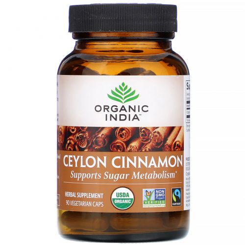 Organic India, Ceylon Cinnamon, 90 Vegetarian Caps