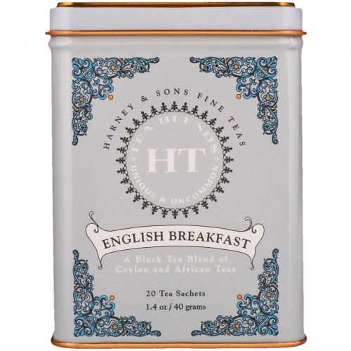 Harney & Sons, Английский завтрак, 20 чайных пакетиков, 1.4 унций (40 г)