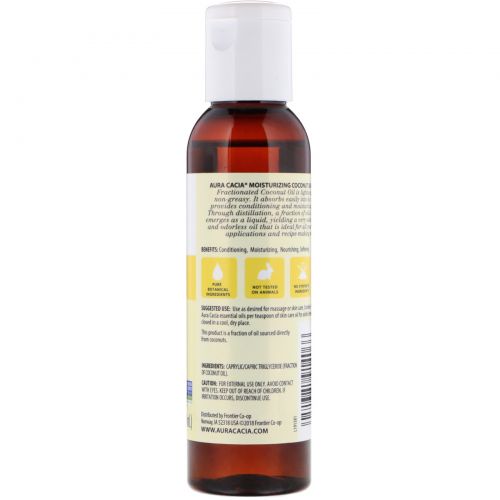 Aura Cacia, Fractionated Skin Care Oil, Coconut, 4 fl oz (118 ml)