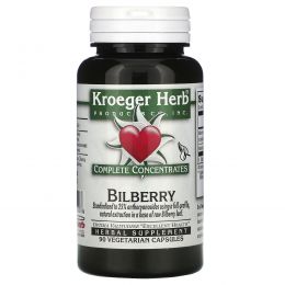 Kroeger Herb Co, Черника, 90 растительных капсул