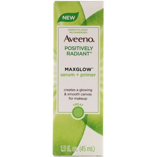 Aveeno, Positively Radiant, сыворотка + основа Maxglow, 1,5 ж. унц. (45 мл)