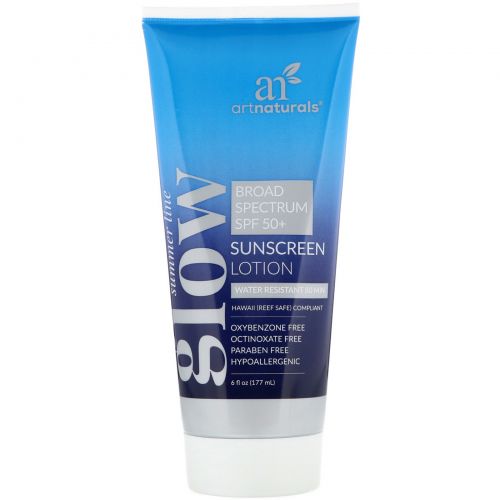 Artnaturals, Summer Line, Glow Sunscreen Lotion, Broad Spectrum SPF 50+, 6 fl oz (177 ml)