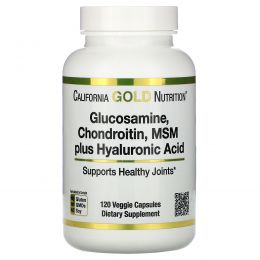 California Gold Nutrition, Вегетарианский глюкозамин, хондроитин, МСМ + гиалуроновая кислота, 120 вегетарианских капсул
