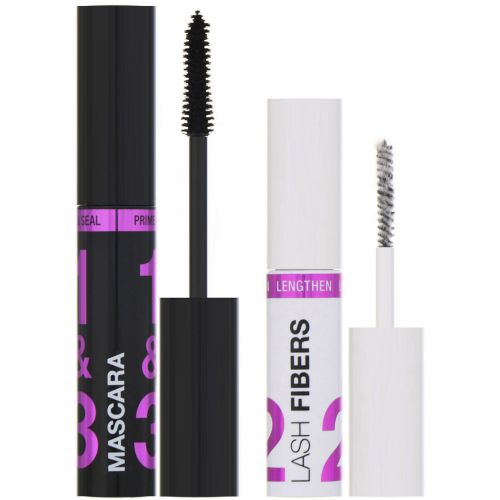 Wet n Wild, Тушь для ресниц Lash-O-Matic Mascara + комплект с фиброй для удлинения ресниц Fiber Extension Kit, отенок Very Black, 11 мл