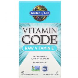 Garden of Life, Vitamin Code, натуральный витамин E, 60 овощных капсул