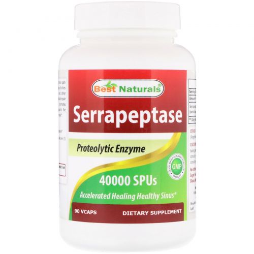 Best Naturals, Serrapeptase, 40000 SPUs, 90 VCAPS