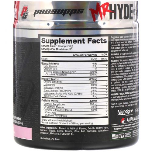 ProSupps, Mr. Hyde, Nitro X, перед тренировкой, сладкая вата, 7.8 унц. (222 г)