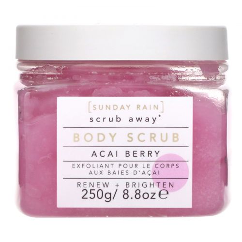 Sunday Rain, Scrub Away, Body Scrub, Acai Berry, 8.8 oz (250 g)