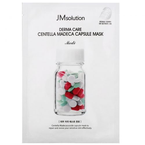 JM Solution, Derma Care Centella Madeca Capsule Mask, 1 Sheet, 30 ml