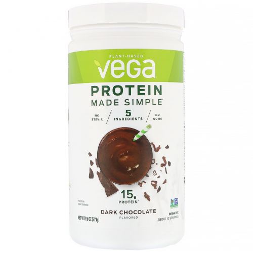 Vega, Protein Made Simple, протеин, черный шоколад, 271 г (9,6 унции)