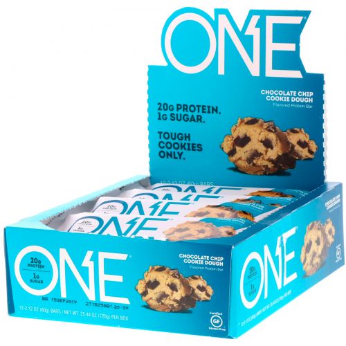 Oh Yeah!, One Bar, Chocolate Chip Cookie Dough Flavor, 12 Bars, 2.12 oz (60 g) Each