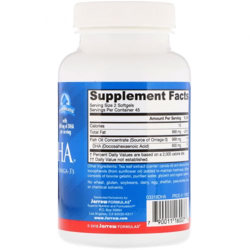 Jarrow Formulas, Max DHA, Omega-3's, 90 Softgels