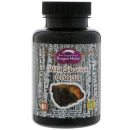 Dragon Herbs, Дикая сибирская чага, 350 мг, 100 капсул