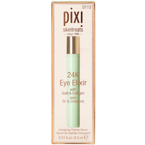 Pixi Beauty, 24K глазной эликсир с золотом и коллагеном, питательная пептидная сыворотка, 9,3 мл (0,31 жидких унции)