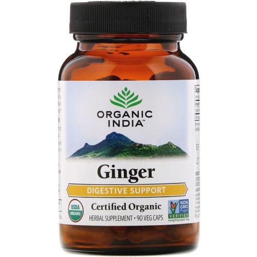 Organic India, Ginger, 90 Veg Caps