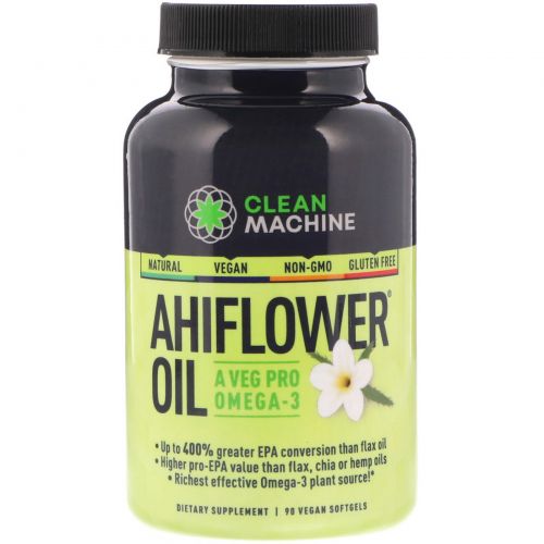 CLEAN MACHINE, Ahiflower Oil, 90 Vegan Softgels