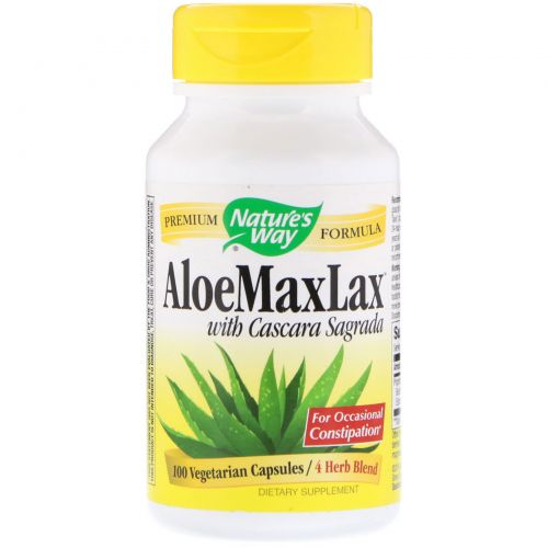 Nature's Way, Aloelax с крушиной, 445 мг, 100 растительных капсул