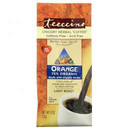 Teeccino, Растительная альтернатива кофе, апельсиновый вкус, легкой обжарки, без кофеина, 312 г