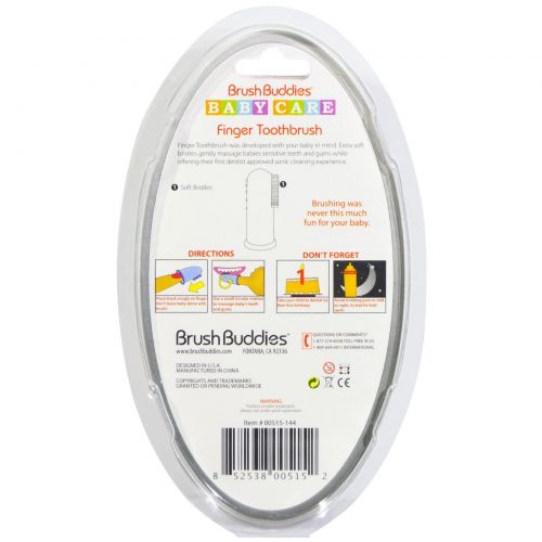 Brush Buddies, "Забота о детях", зубная щетка на палец, 0-3 лет, 1 шт