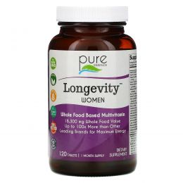 Pure Essence, Longevity, анти-возрастные мультивитамины для женщин 120 таблеток