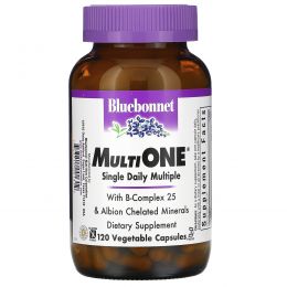 Bluebonnet Nutrition, Мультивитамины Multi One, для ежедневного употребления, 120 растительных капсул