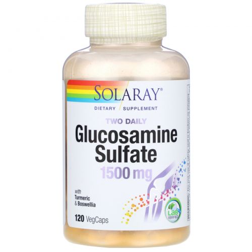 Solaray, Two Daily Glucosamine Sulfate,  1500 mg, 120 VegCaps