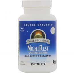 Source Naturals, NightRest, с мелатонином, 100 таблеток