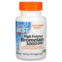 Doctor's Best, Best 3000 GDU бромелайн, 500 мг, 90 растительных капсул