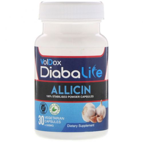 Allimax, Diabalife, Allicin, 500 mg, 30 Vegetarian Capsules