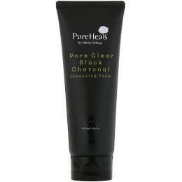 PureHeals, Pore Clear Black Charcoal, пенка для очистки пор с черным древесным углем, 150 мл