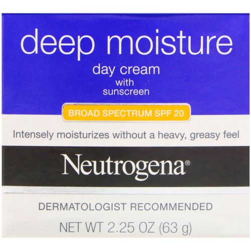 Neutrogena, Deep Moisture, Day Cream with Sunscreen, Broad Spectrum SPF 20, 2.25 oz (63 g)