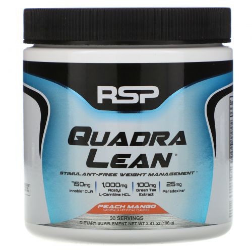 RSP Nutrition, Quadra Lean, Peach Mango, 3.81 oz (108 g)