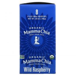 Mamma Chia, Органический сок чиа, энергетическая закуска, дикая малина, 8 пачек, 3.5 унции (99 г) шт.