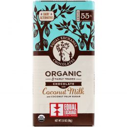 Equal Exchange, Organic Chocolate, Coconut Milk and Coconut Palm Sugar, 2.8 oz (80 g)