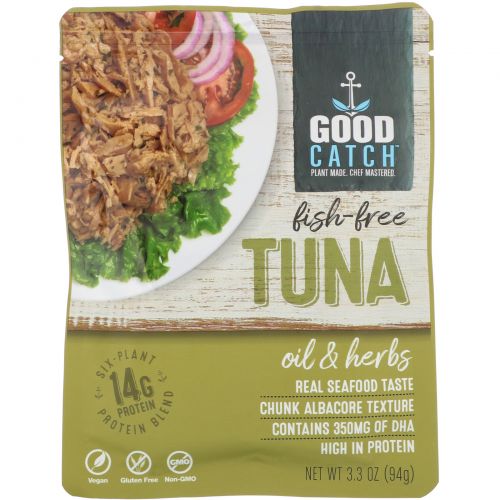 Good Catch, Fish-Free Tuna, Oil & Herbs, 3.3 oz (94 g)