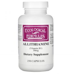 Cardiovascular Research Ltd., Ecological Formulas, аллитиамин (витамин В1), 50 мг, 250 капсул