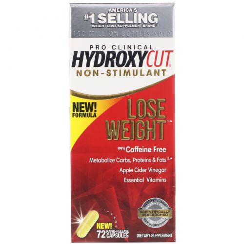 Hydroxycut, Pro Clinical Hydroxycut, Non-Stimulant, 72 Rapid-Release Capsules