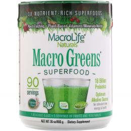 Macrolife Naturals, Macro Greens, Superfood, 30 унции (850 g)