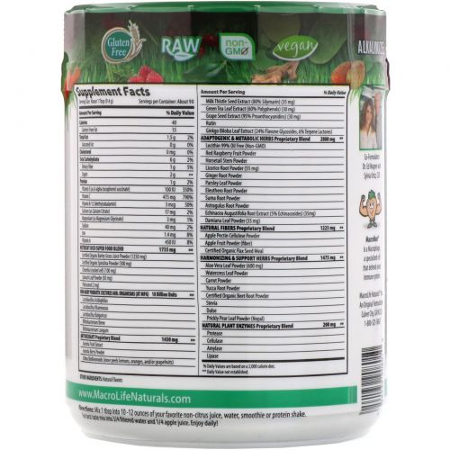 Macrolife Naturals, Macro Greens, Superfood, 30 унции (850 g)