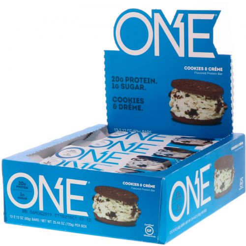 Oh Yeah!, One Bar, Cookies & Cream, 12 Bars, 2.12 oz (60 g) Each