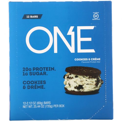 Oh Yeah!, One Bar, Cookies & Cream, 12 Bars, 2.12 oz (60 g) Each