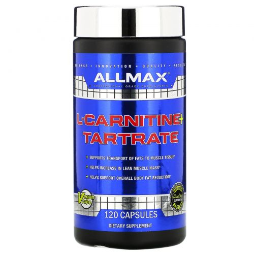 ALLMAX Nutrition, L-карнитина+ тартрат, 735 мг, 120 капсул