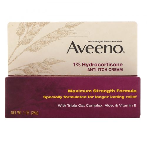 Aveeno, Active Naturals, 1% гидрокортизон, крем анти-зуд , 1 унция (28 г)